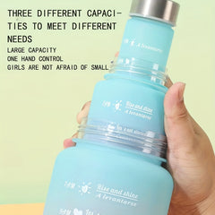 Gradient Water Bottle 3pc Set - Portable Sports Water Cup