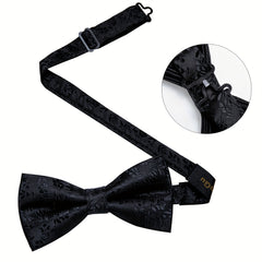 Men's Paisley Silk Bow Tie Set with Cufflinks - Wedding Party