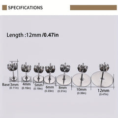 100pcs Stainless Steel Ear Studs for DIY Ear Accessories
