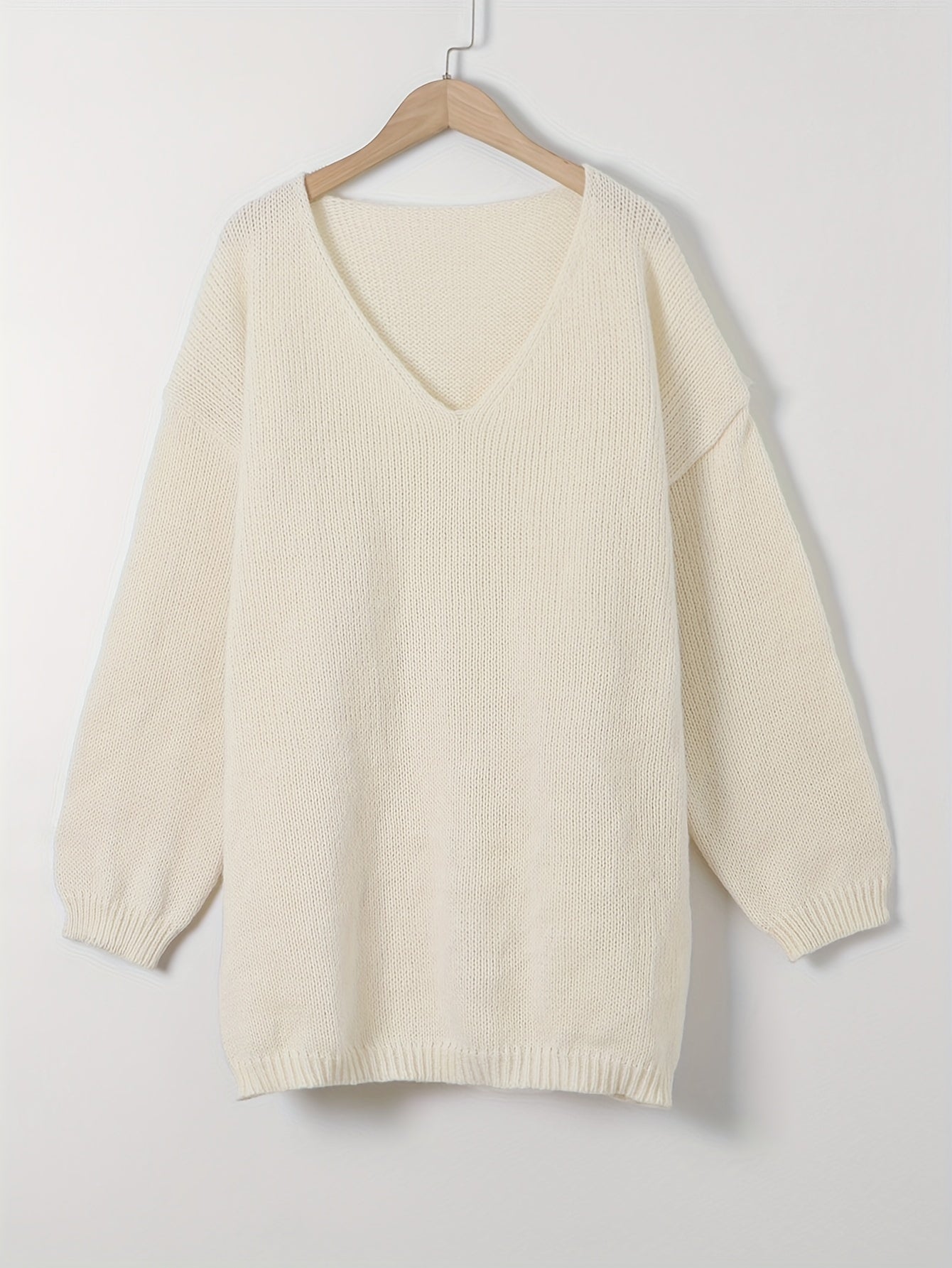 Casual Sweater Women's Plus V Neck Jumper
