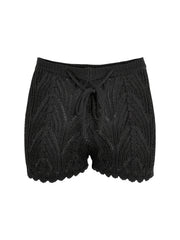 Solid Eyelet Drawstring Shorts Vacation Elastic Waist Shorts