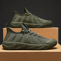 Men's Knitted Breathable Non Slip Sneakers Flat Walking Shoes