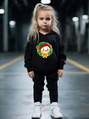 Christmas Snowman Print 2pcs Kids Hoodie Jogger Set