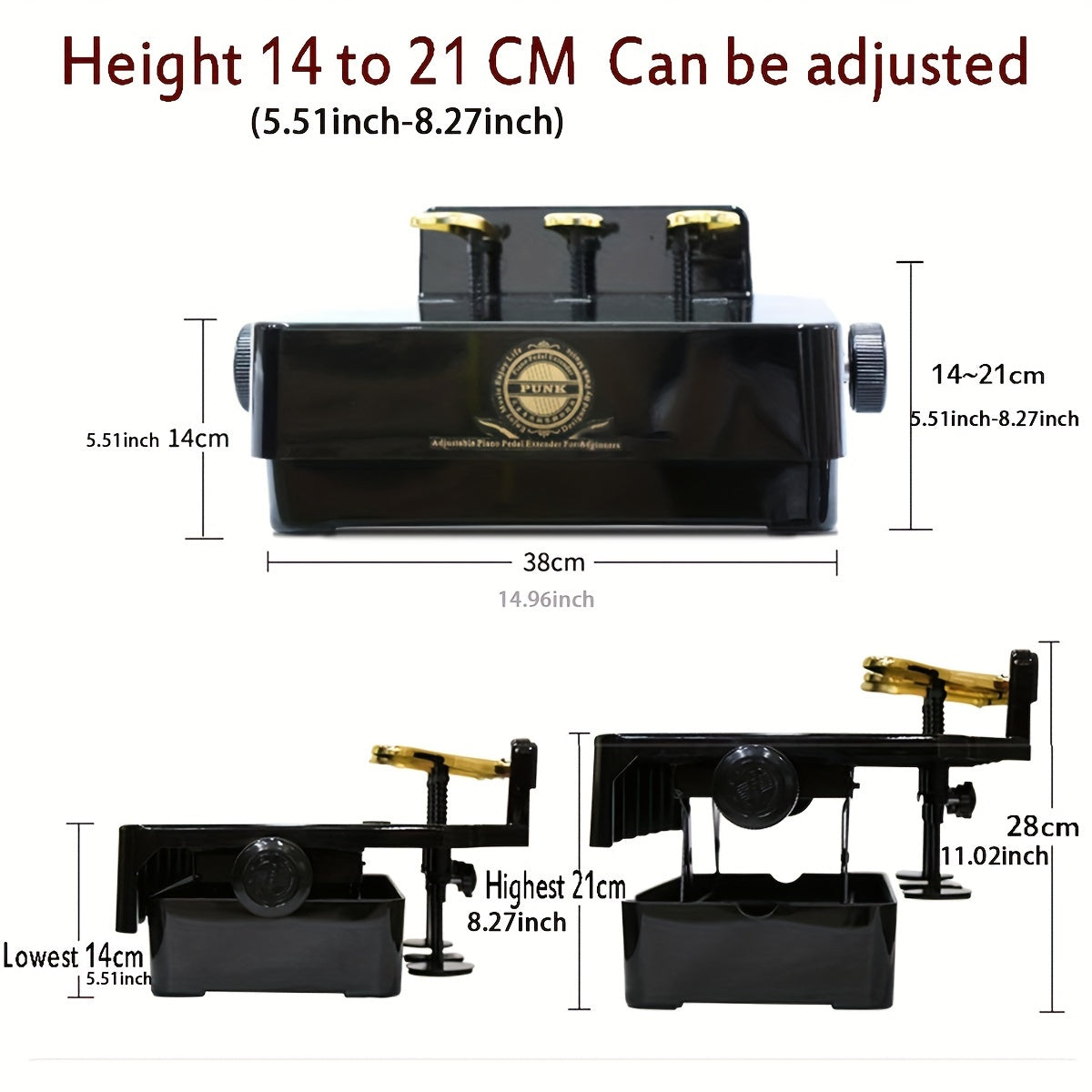 Adjustable Piano Pedal Extender Bench
