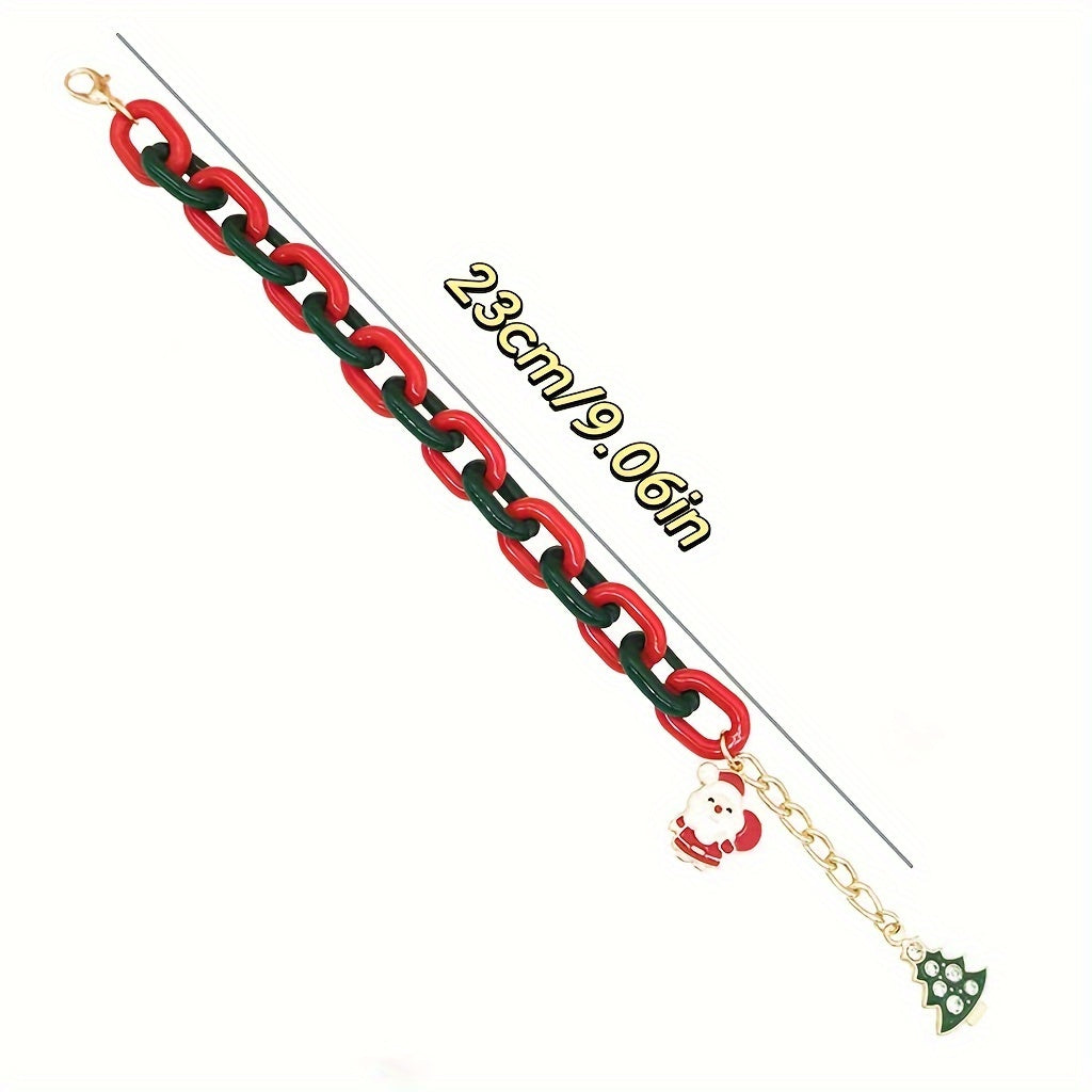 Christmas Bracelet Snowflake Elk Pendant Adjustable Chain Bracelet