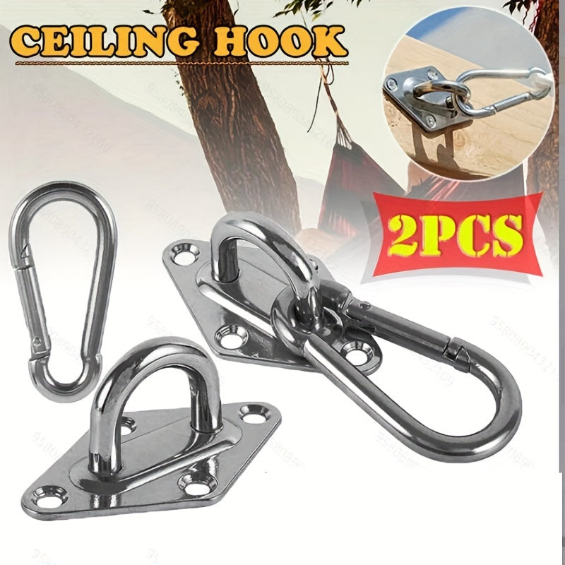 2pcs Stainless Steel Hammock Hanging Kit for Hammocks Swing Chair Yoga