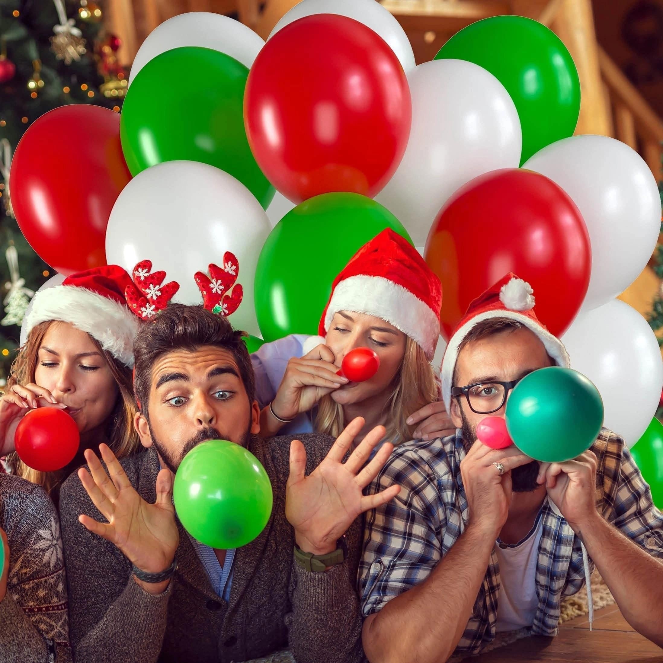 75pcs Christmas Latex Balloon Set Holiday Decor Party Favor Scene Decor