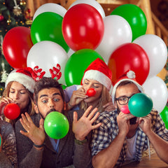 75pcs Christmas Latex Balloon Set Holiday Decor Party Favor Scene Decor