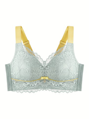 Floral Lace Wireless Push Up Bra Soft Comfortable Lingerie