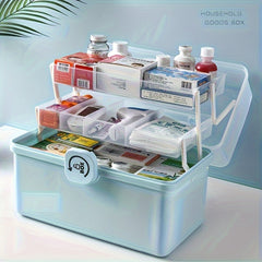 Multifunctional 3-layer Transparent Medicine Storage Box