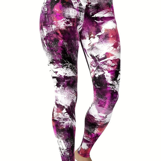 Tie Dye Stretch Leggings - Medium Rise