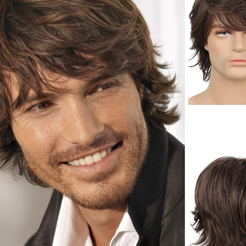 Men's Short Curly Wig Synthetic Heat Resistant Halloween Costume Hair
