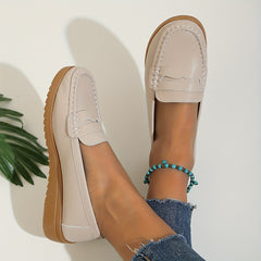 Women's Flat Loafers Faux Leather Slip On Shoes