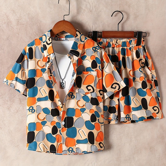 Boys Floral Outfit Shorts & Shirt Summer Kids Clothes