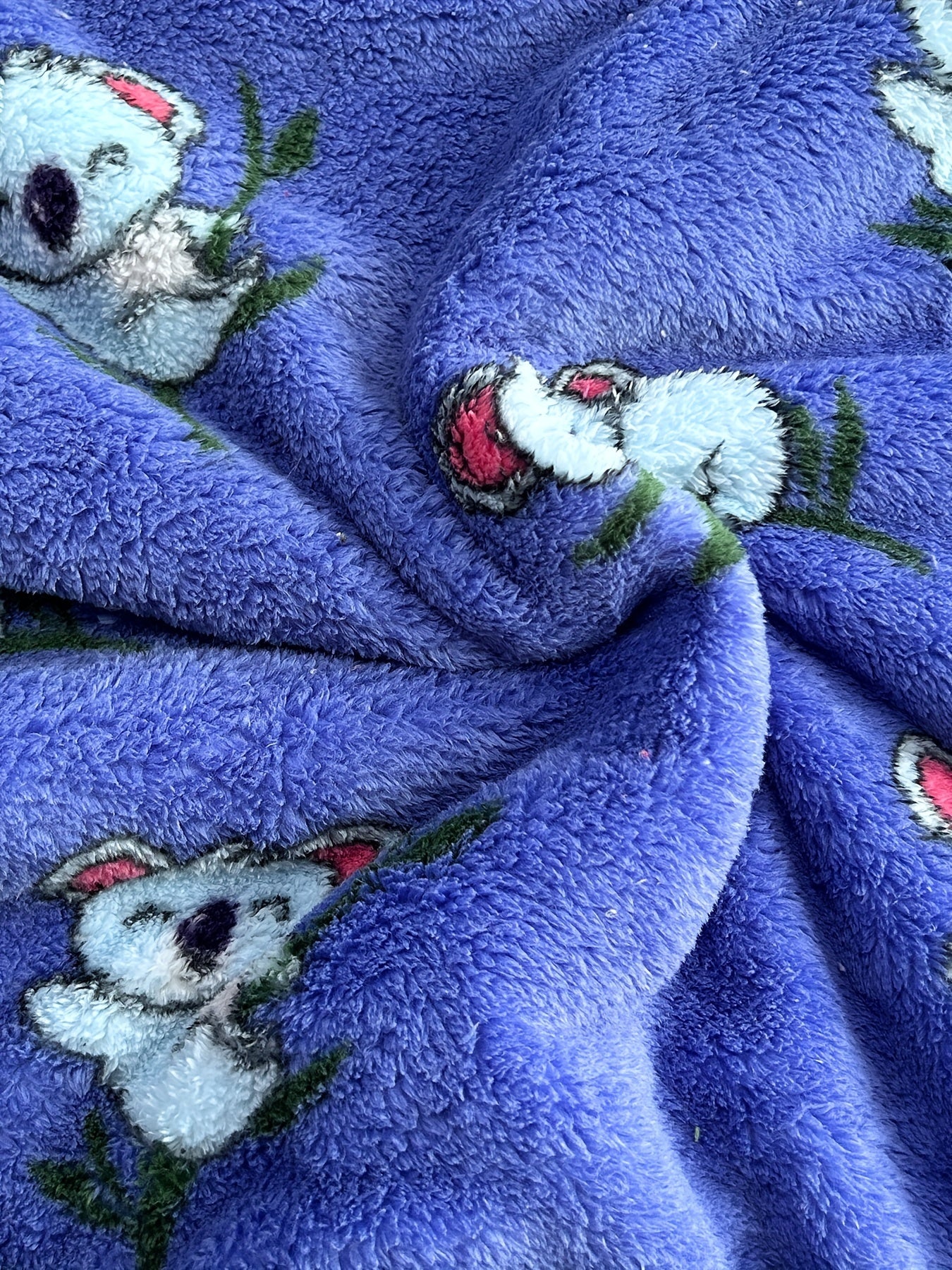 Koala Print Lounge Robe Warm Fuzzy Hooded Lounge Robe Women's Sleepwear