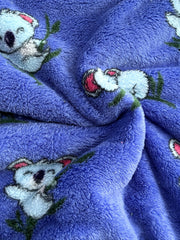 Koala Print Lounge Robe Warm Fuzzy Hooded Lounge Robe Women's Sleepwear