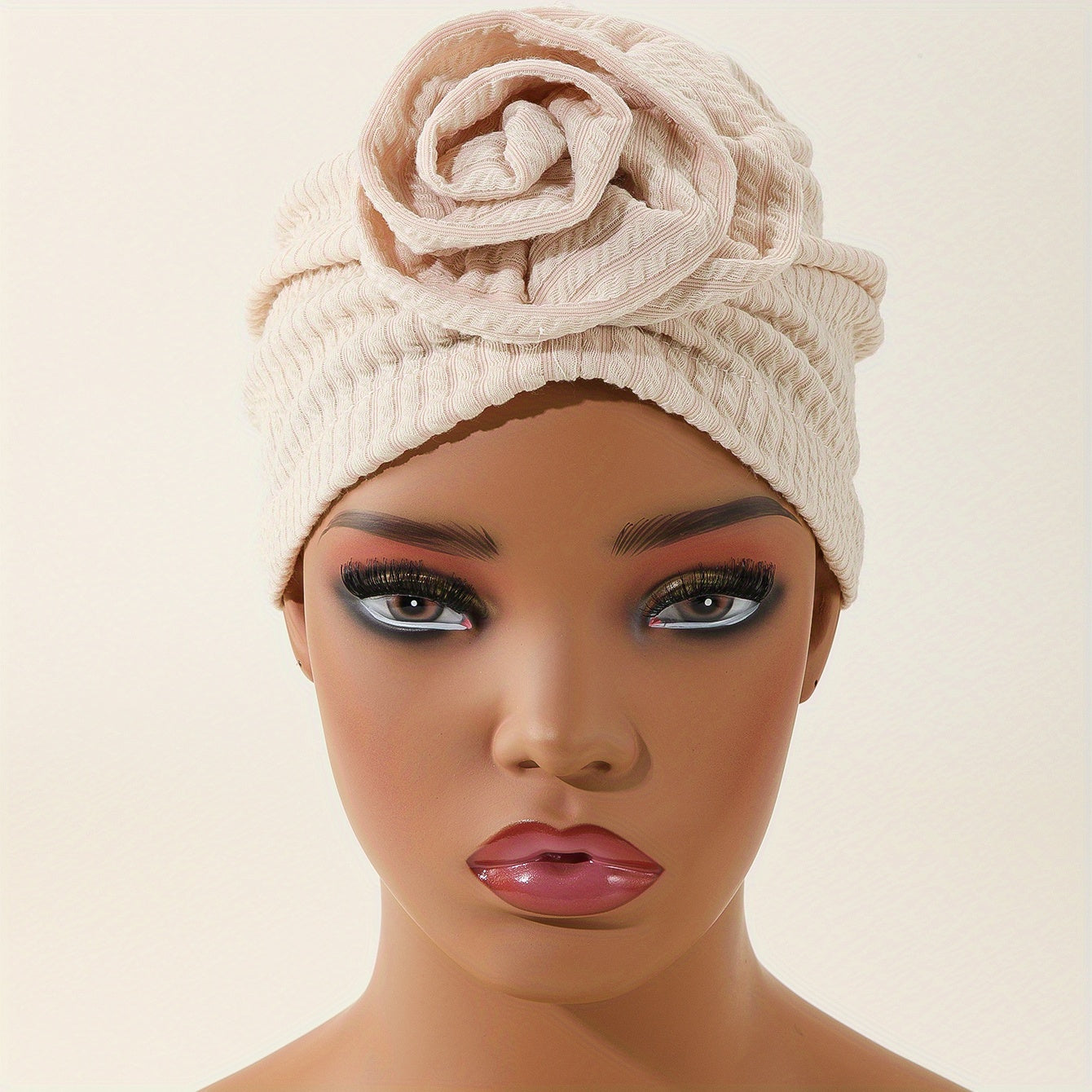 Vintage Twist Flower Turban Cap Boho Print Head Wrap Elastic Bonnet Head Scarf