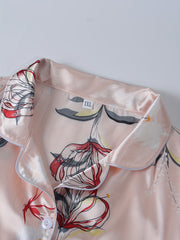 Women's Plus Floral Print Sleep Dress Short Sleeve V Neck Tee Sleep Shirts