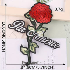 2pcs Flower & Letter Embroidered Patches Girls Hat DIY Iron on Cloth Accessory