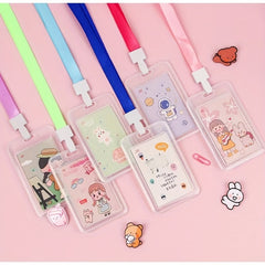 Transparent Card Holder With Lanyard Student ID Business Card Holder