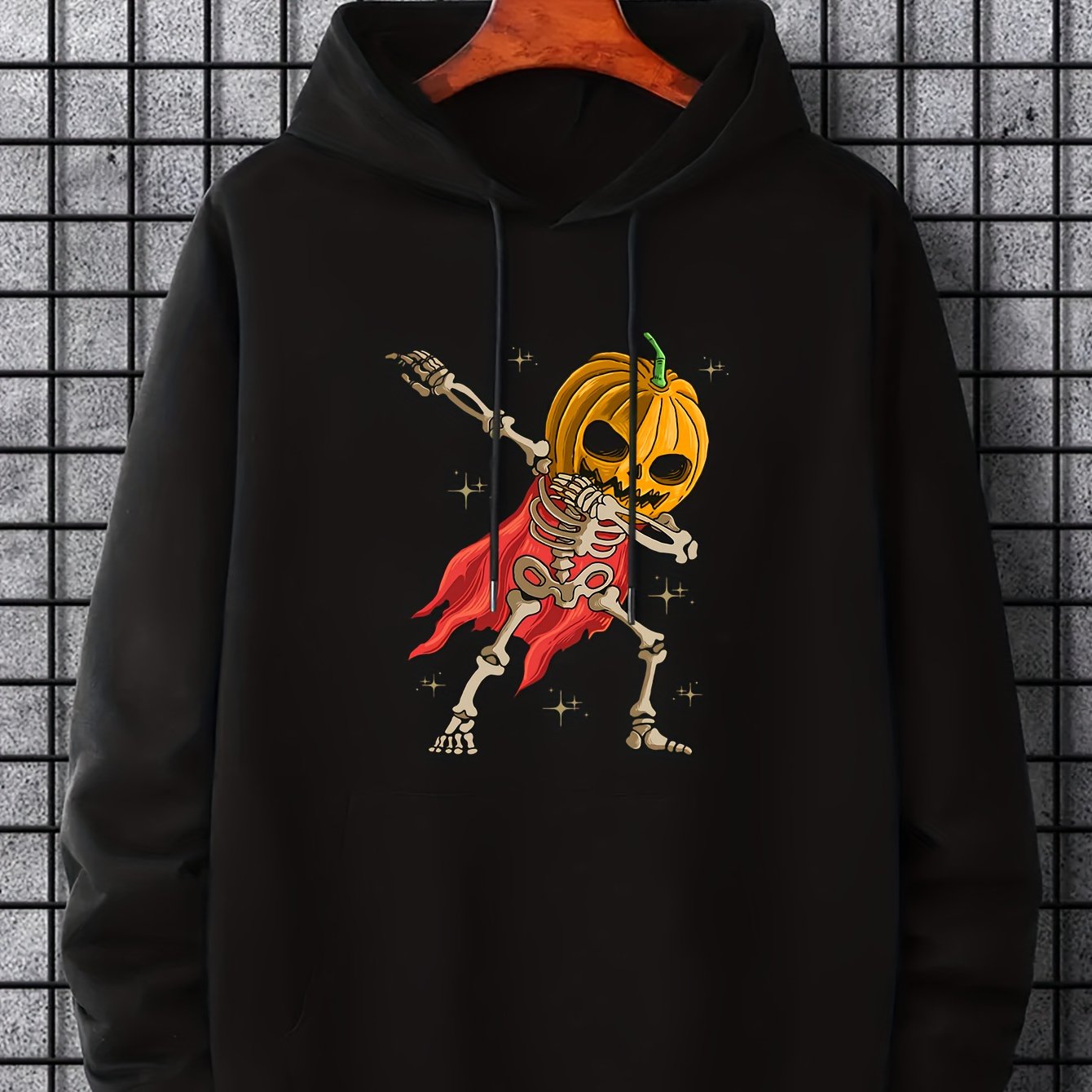 Men's Halloween Dabbing Graphic Hoodie Stretch Hooded Sweatshirt