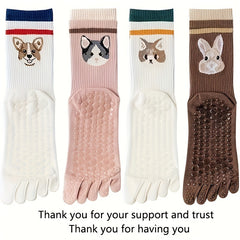 Cartoon Puppy Yoga Socks Five-toe Gripper Socks