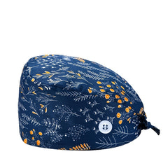Multicolor Cartoon Print Work Cap Nurse Hat Adjustable Scrub Cap