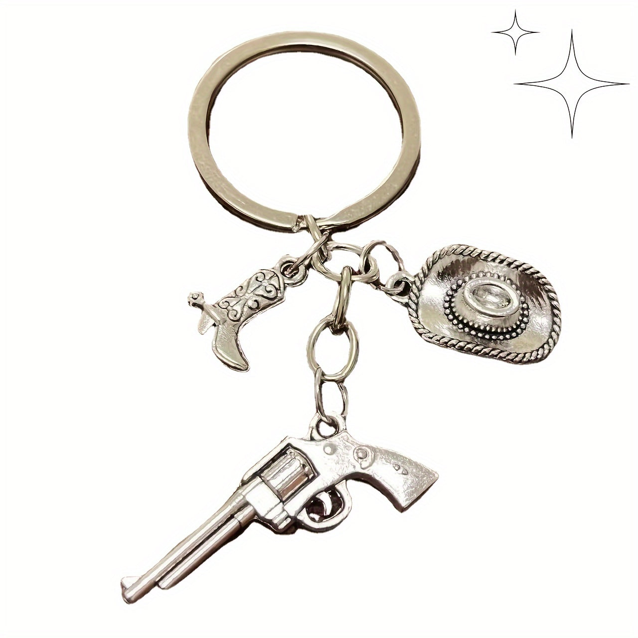 Cowboy Pendant Keychain for Car Keys Backpacks Wallets
