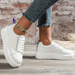 Women's Platform Skate Shoes Casual Lace Up Outdoor Sneakers