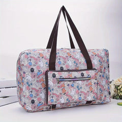 Foldable Travel Duffle Bag Floral Pattern Weekender Overnight Bag