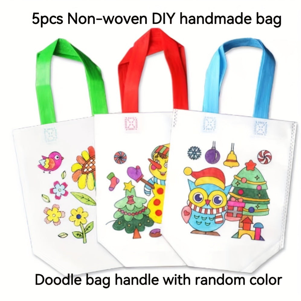 Watercolor Pens DIY Graffiti Bag Set Non-woven Fabric Art Material Package