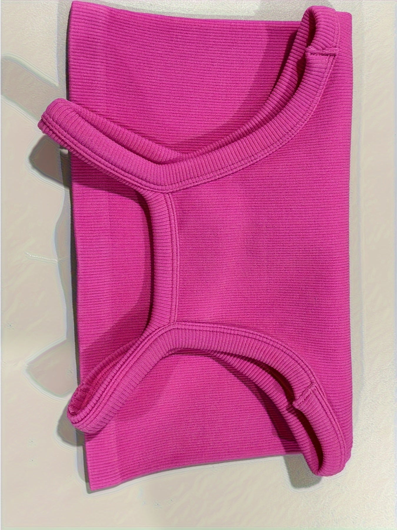 Ribbed Solid Sports Tank Top Sleeveless Yoga Running Top