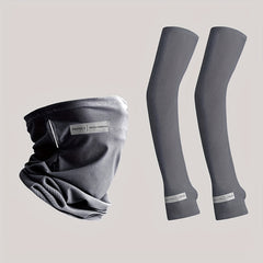 Men's Sunscreen Ice Sleeve Mask With Veil Viscose Gloves