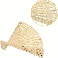 Wooden Folding Fan Sandalwood Handheld Fan Chinese Style Decoration Fan