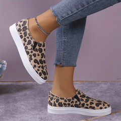 Leopard Print Slip On Flatform Shoes - Comfy & Casual