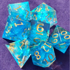 7pcs Resin Dice Tabletop Game Set Sharp Resin Dice