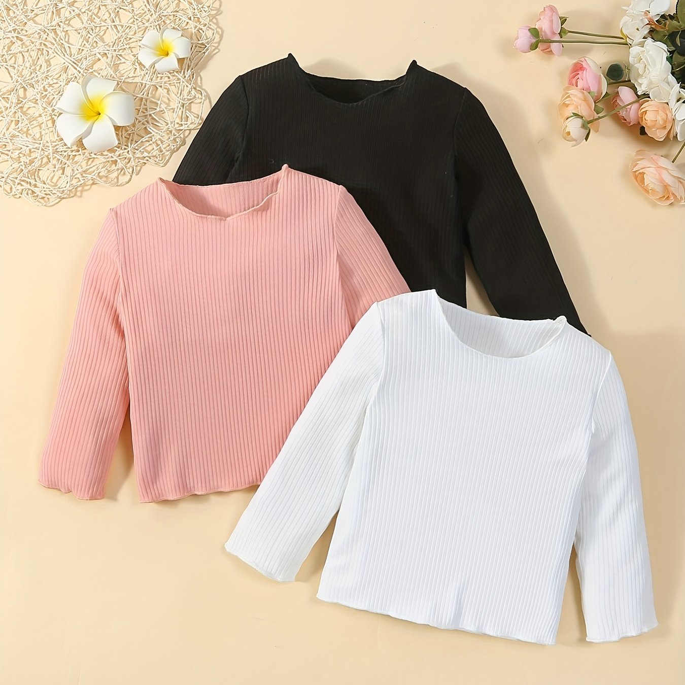 Toddler Baby Girls Long Sleeve Pullover Sweatshirt Top 3pcs Set