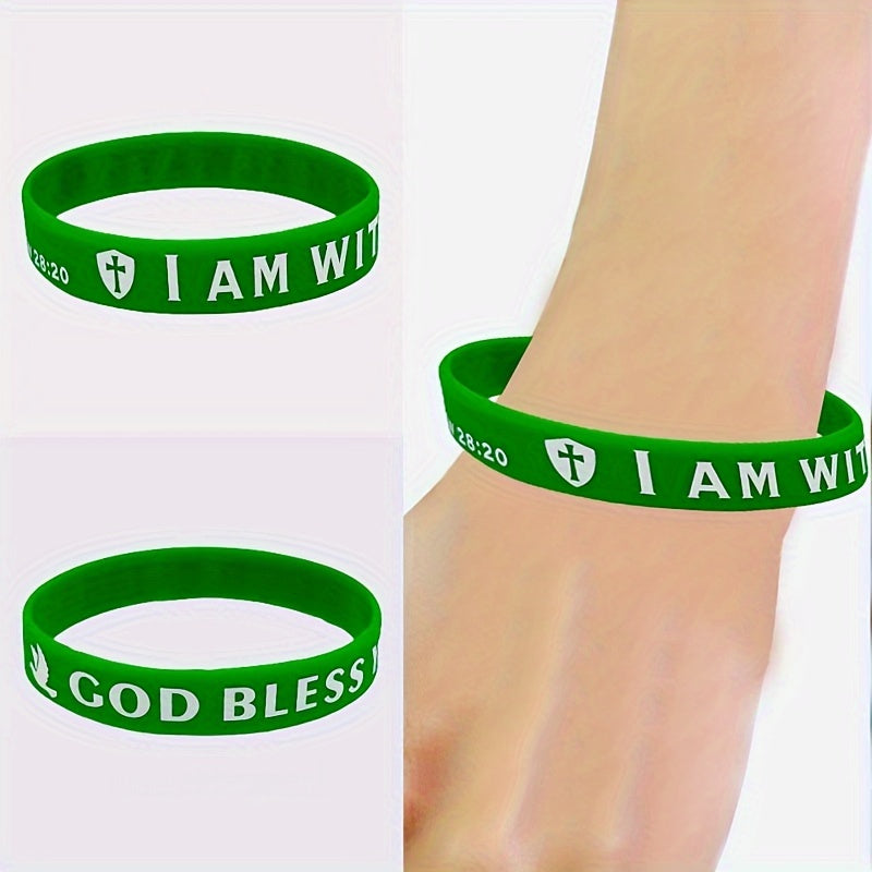 Minimalist Team Wishes & Blessings Slogan Silicone Bracelet Wrist Strap