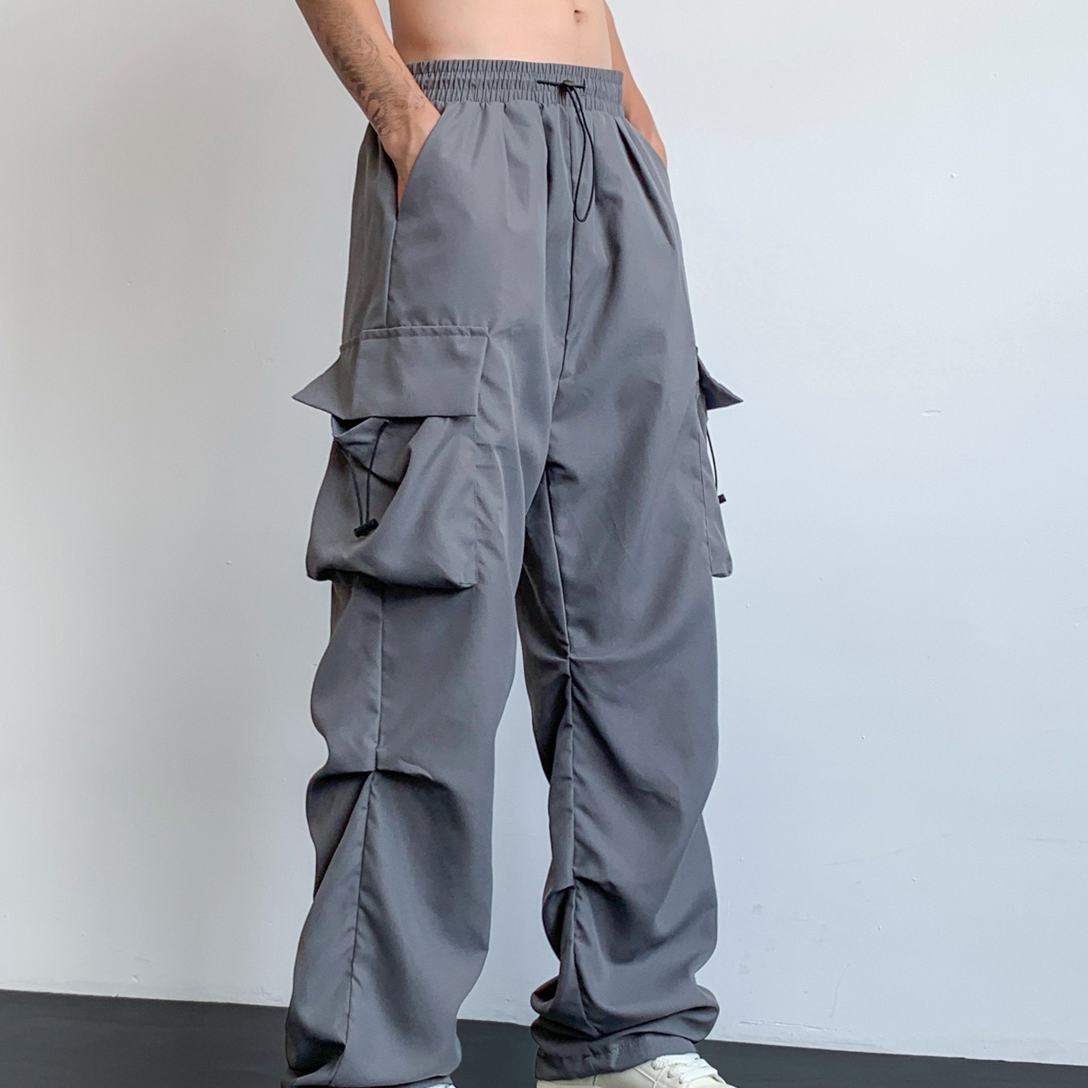 Men's Cargo Pants Casual Hip Hop Style Loose Fit Wide Leg Pants