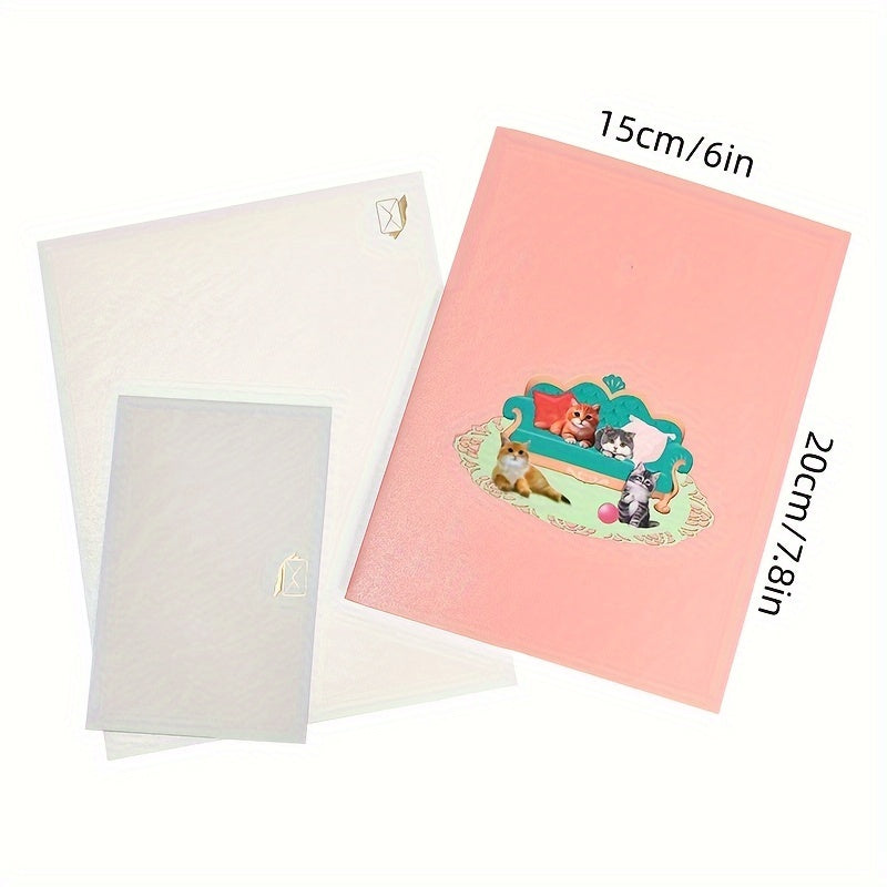 3D Pop Up Birthday Card Cats At Sofa Funny Birthday Cards For Friends And Family