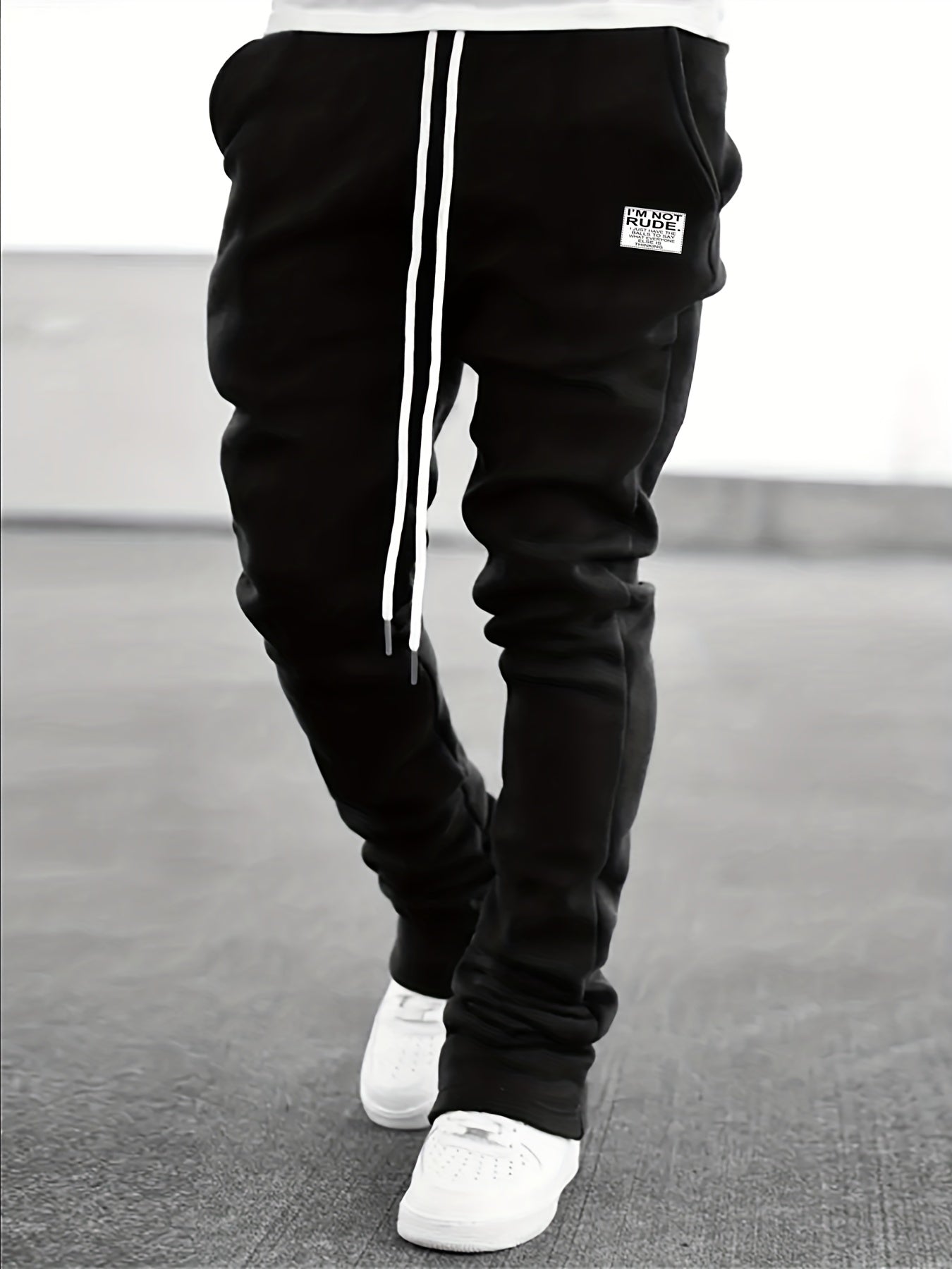 Classic Casual Bell Bottom Joggers Men's Pants
