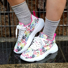 Women's Love Heart Pattern Casual Sneakers