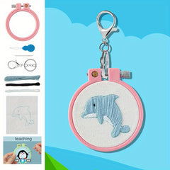 Mini Cross Stitch Embroidery DIY Material Bag Pendant Set