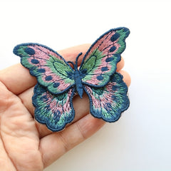 3pcs Butterfly Embroidered Applique Double Layer Sewing Patch for Clothes