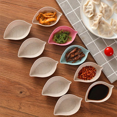 Leaf Shaped Sauce Dishes Set for Sushi Mustard Soy Sauce