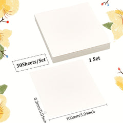 50pcs Painting Paper Sheets 10x10cm Square Craft Supplies Set