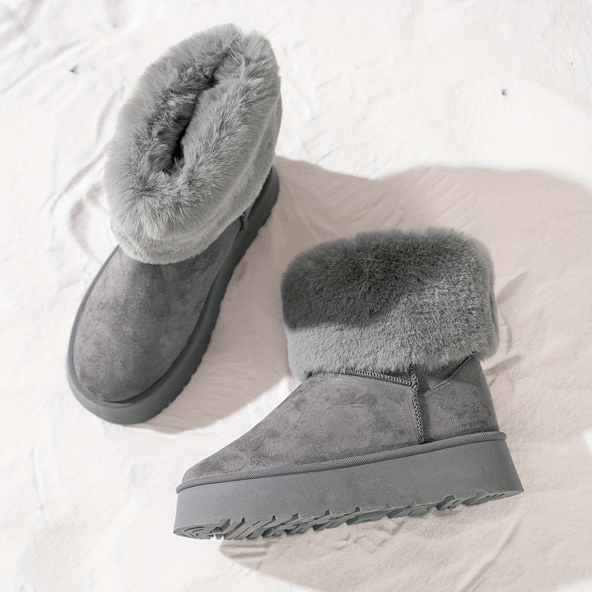 Women's Plush Lined Thermal Snow Boots Non Slip Winter Warm Shoes