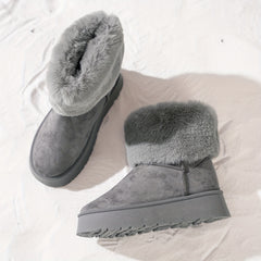 Women's Plush Lined Thermal Snow Boots Non Slip Winter Warm Shoes