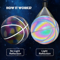 No 7 Reflective PU Basketball for Competition and Training