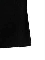 Ribbed Sports Tank Top Button Round Neck Sleeveless Summer Tops